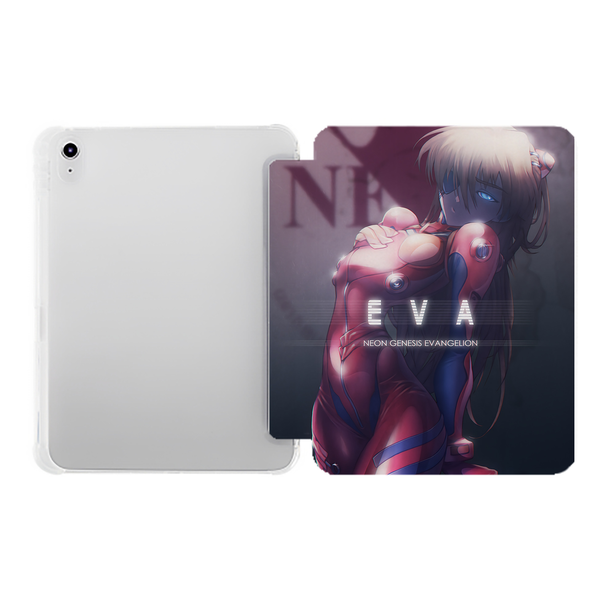 （画像用） EVA 新世紀エヴァンゲリオン IPad ケース ペン収納付き 三つ折りスタンド PUレザー×シリコン 対応機種9.5/10.5/10.9インチ